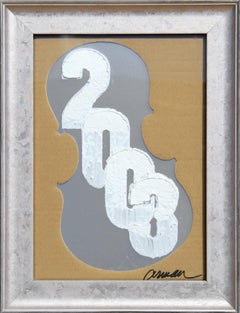 Tarjeta de Año Nuevo 2003, impresión sobre aluminio de Arman