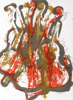 Concerto orange et gris, sérigraphie Pop Art d'Arman
