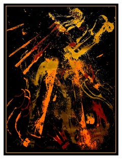 Pierre Fernandez Arman Color Silkscreen Music Violin Signed Large Modern Artwork