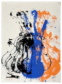 Squeezed Blue Fiddle Signed Limited Edition Screen Print 