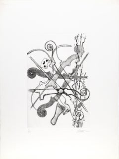 Used Violin Scrolls, Etching by Arman