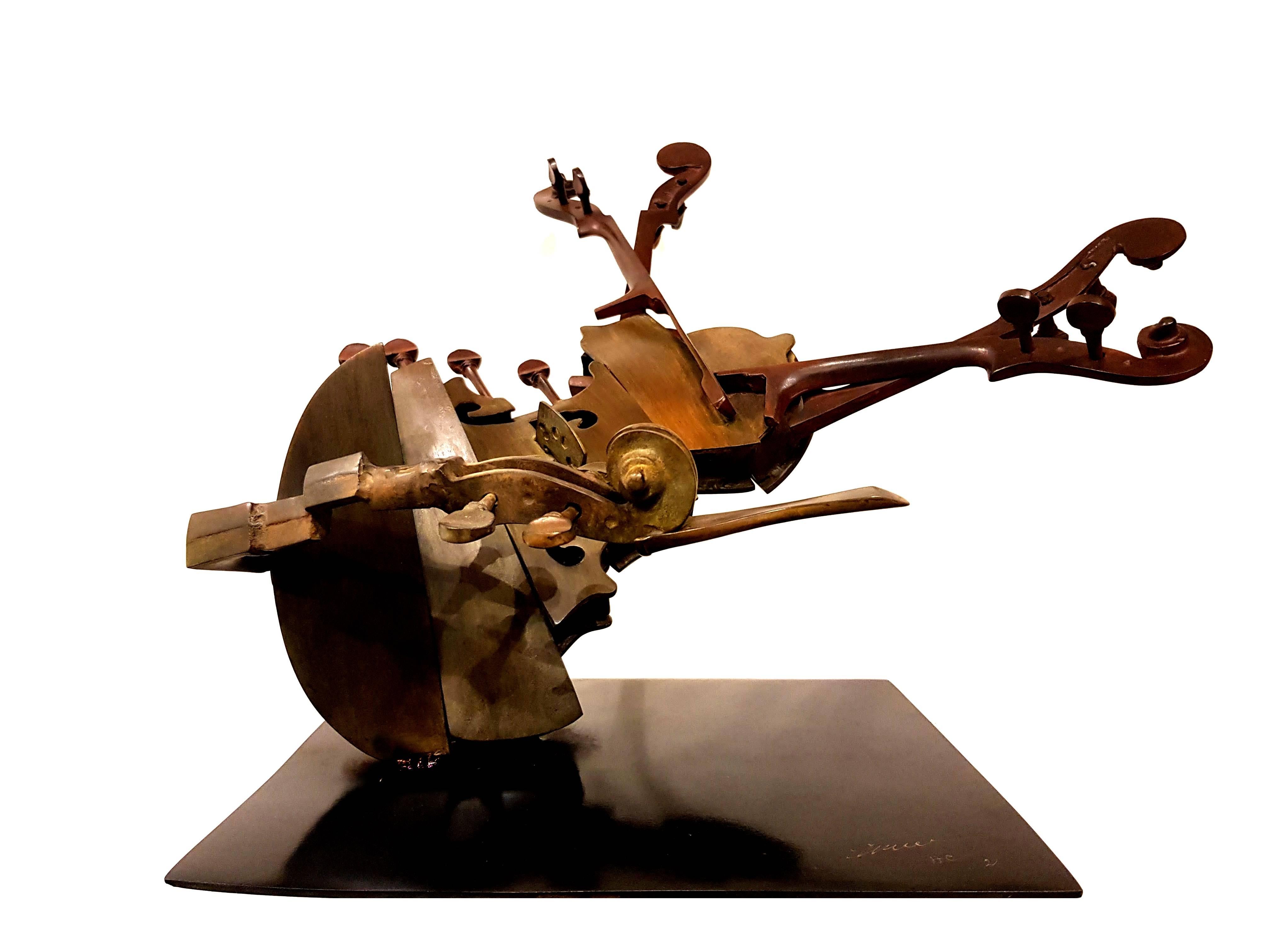 Arman - Seltene signierte Violine-Bronze-Skulptur im Angebot 7