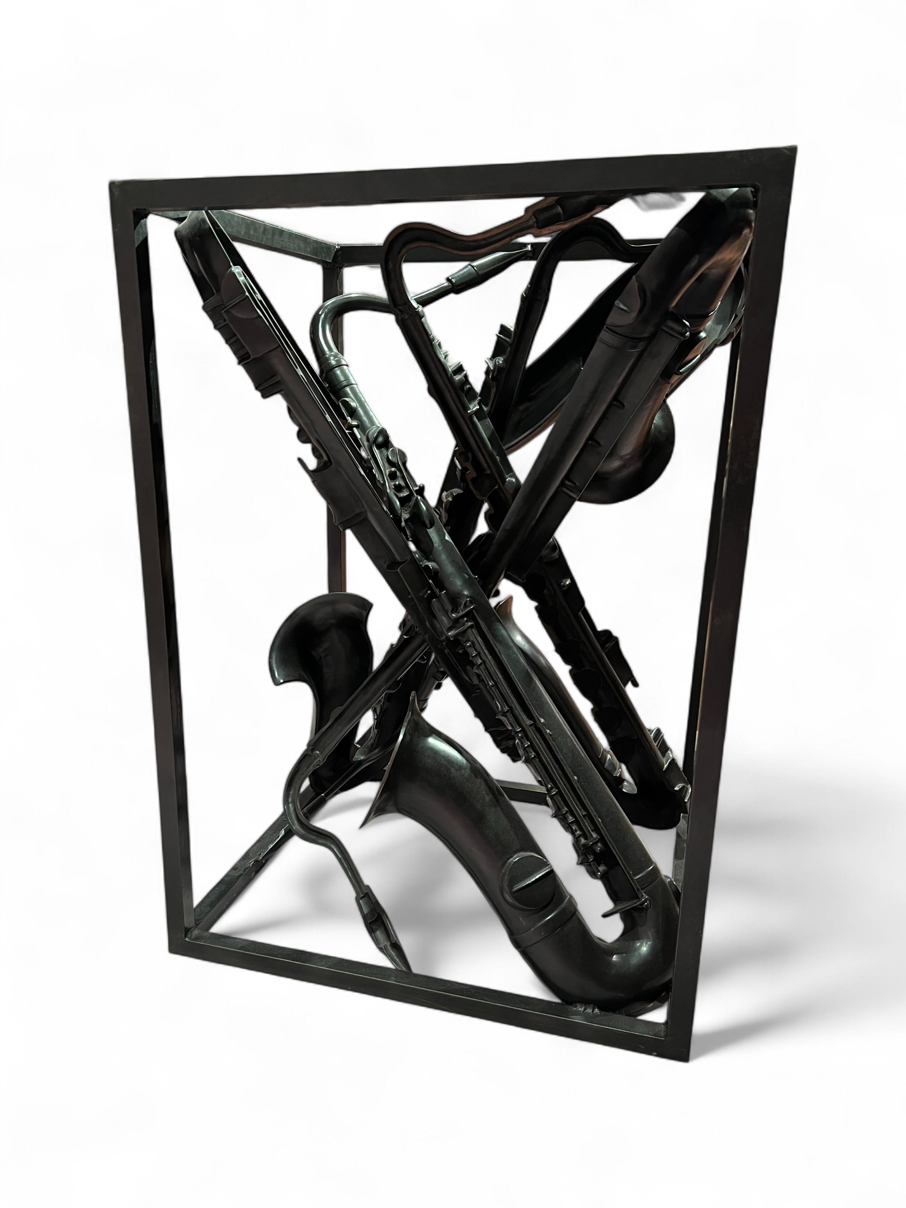 Arman (1928-2005) - Tavolo dei sassofoni, 1989 circa, coppia di sculture in bronzo in vendita 1
