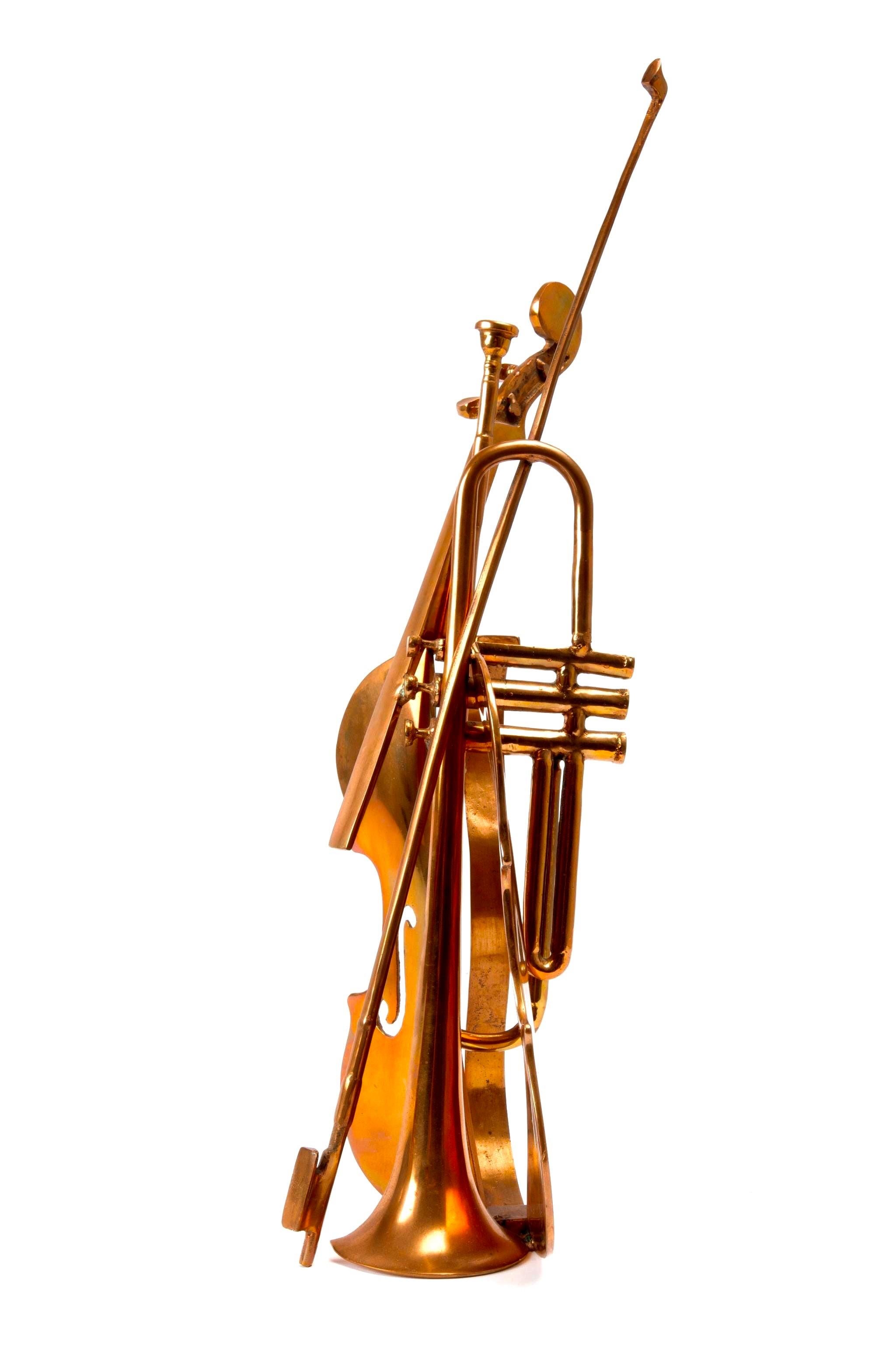Arman Telemann assemblage de sculptures en bronze coulé pour concert de violon taillé, signées à la main 5