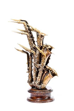 Bronze sculpture "Saxophones" by Fernandez Arman
