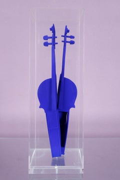 Arman Cintra Violin Tribute to Yves Klein IKB Blue on Wood Violin