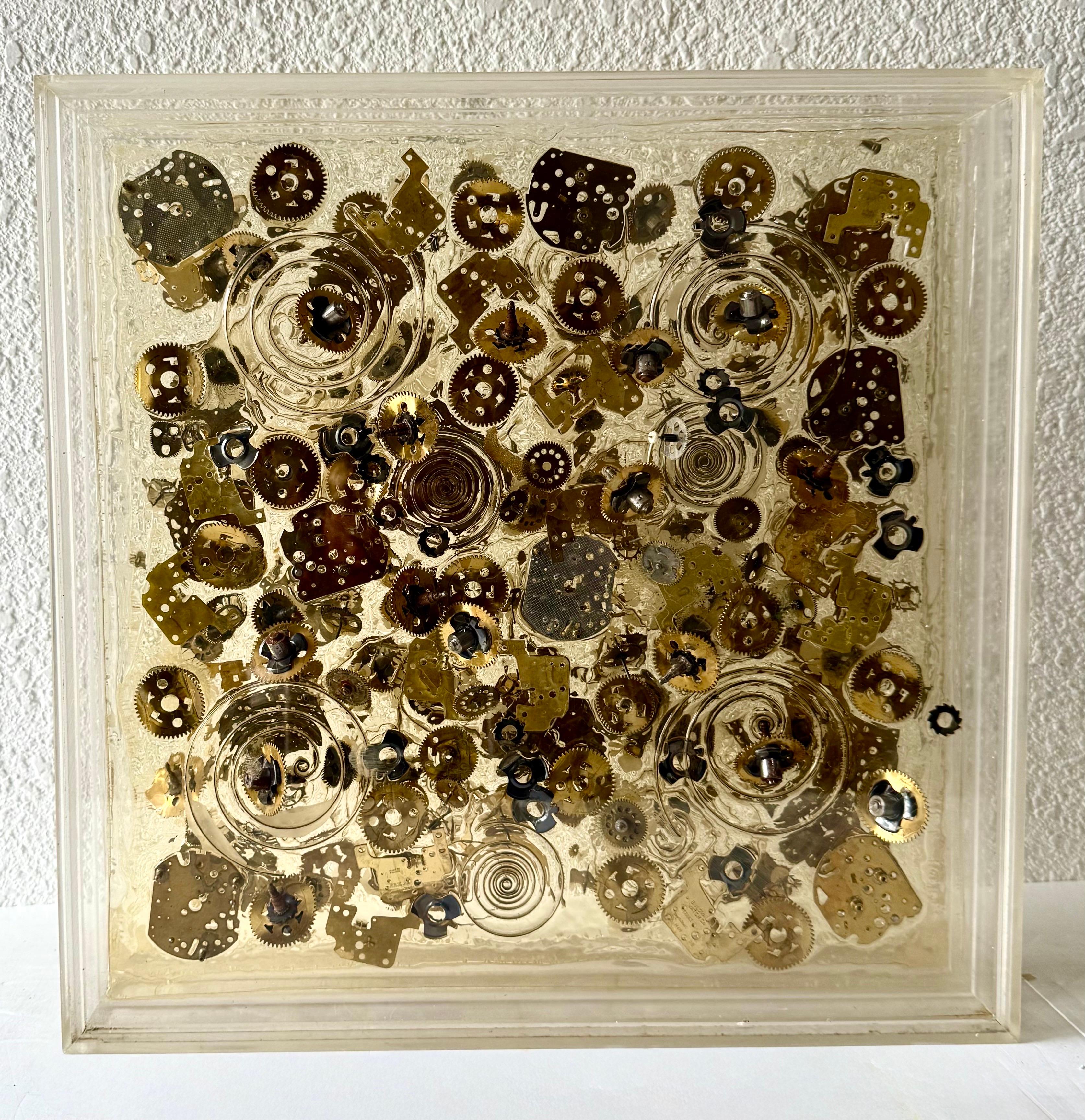 French Pop Art Assemblage Sculpture Watch Movements Temps 2 Arman Accumulation For Sale 1