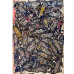 Stèle de tubes bleus