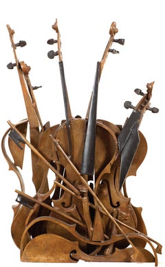 Vintage Arman Violins bronze sculpture, 1981