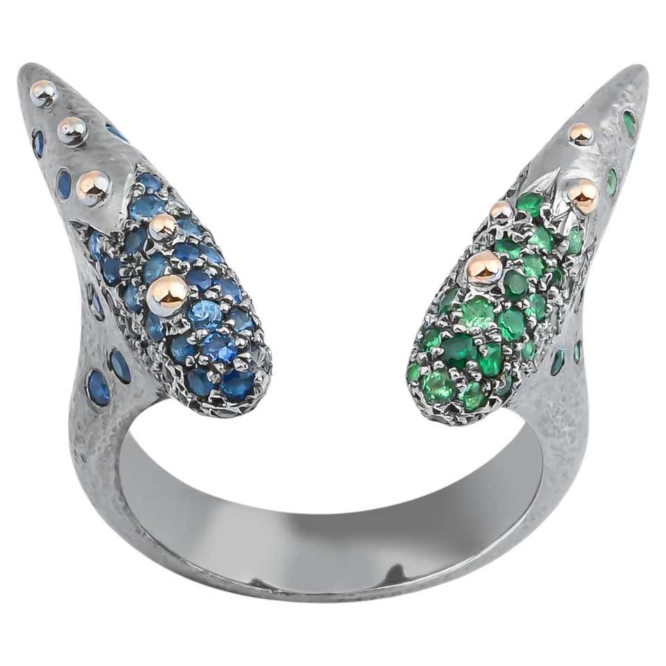 Arman Suciyan Blue Topaz, Rhodonite and Blue Sapphire Silver Ring For ...