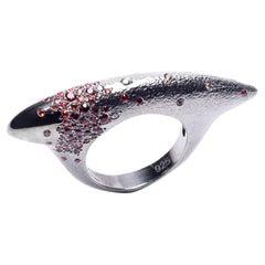 Arman Suciyan Bague en argent avec saphir orange et diamants Brown