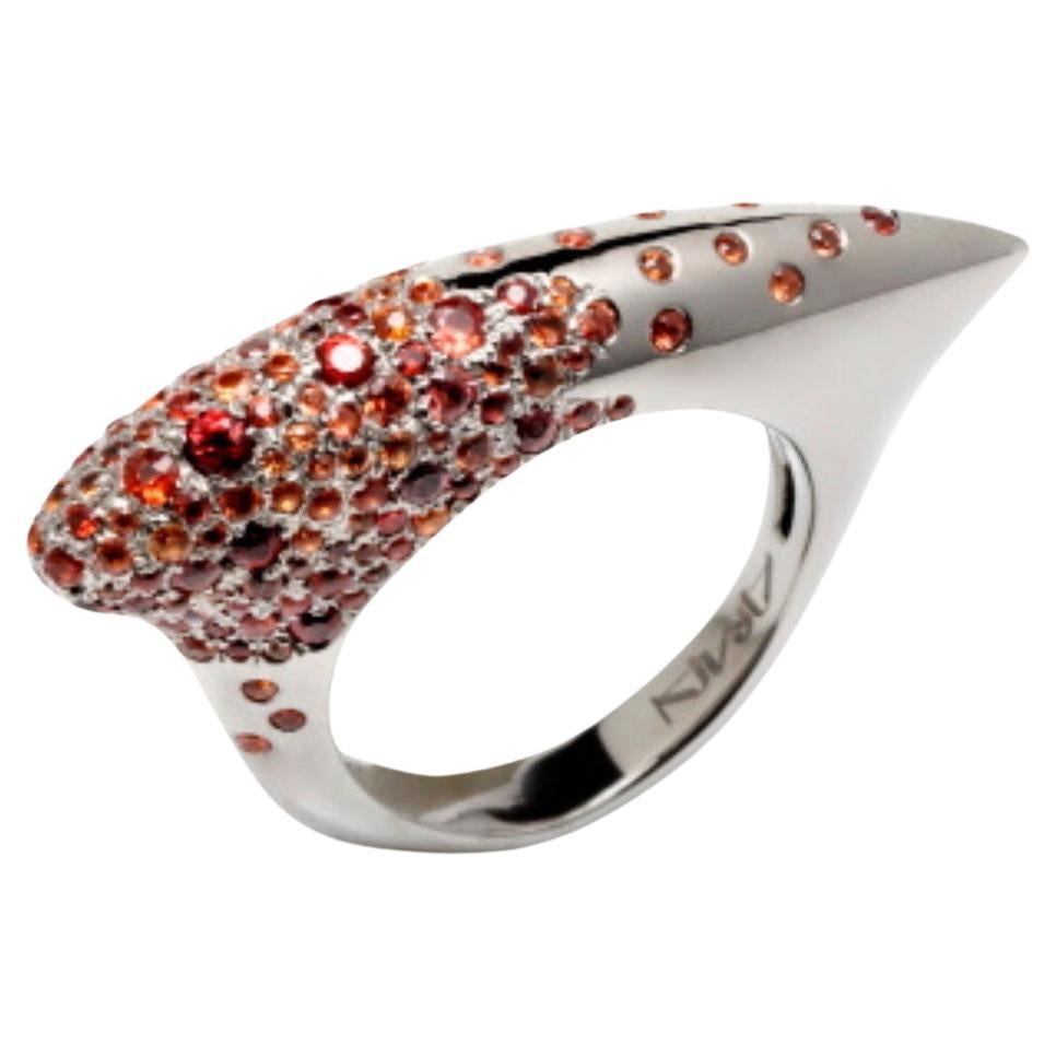 Arman Suciyan Orange Sapphire Silver Ring  For Sale