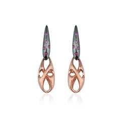 Boucles d'oreilles en argent et or avec saphir rose d'Arman Suciyan