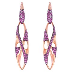 Boucles d'oreilles en argent et or avec saphir rose d'Arman Suciyan
