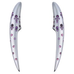Boucles d'oreilles Arman Suciyan Rhodolite argent et émail