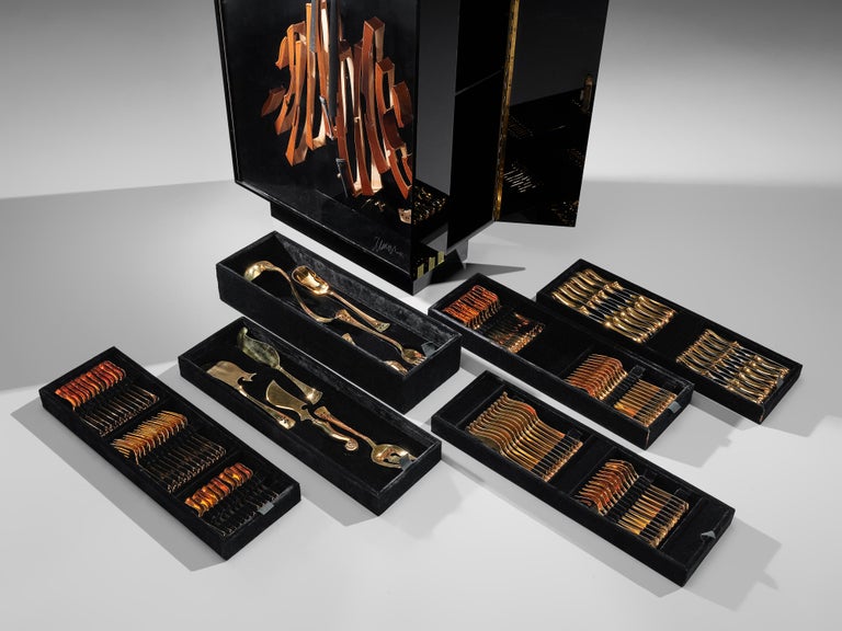 Arman ‘Violon’ Cutlery Service with 116 Pieces in Artistic Cabinet 7