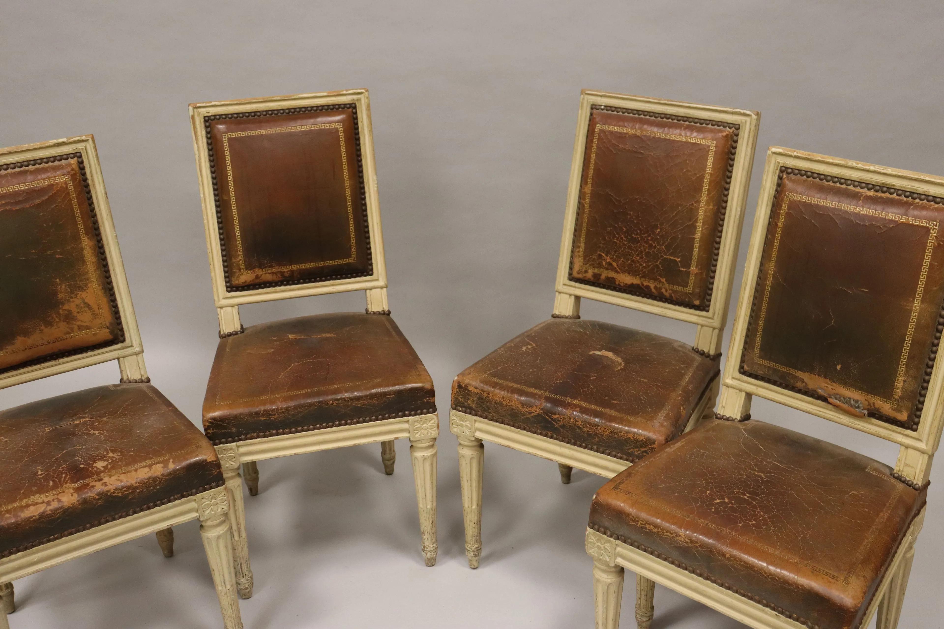 Suite von vier neoklassischen Stühlen im Louis-XVI-Stil von Armand Albert Rateau (Art déco) im Angebot