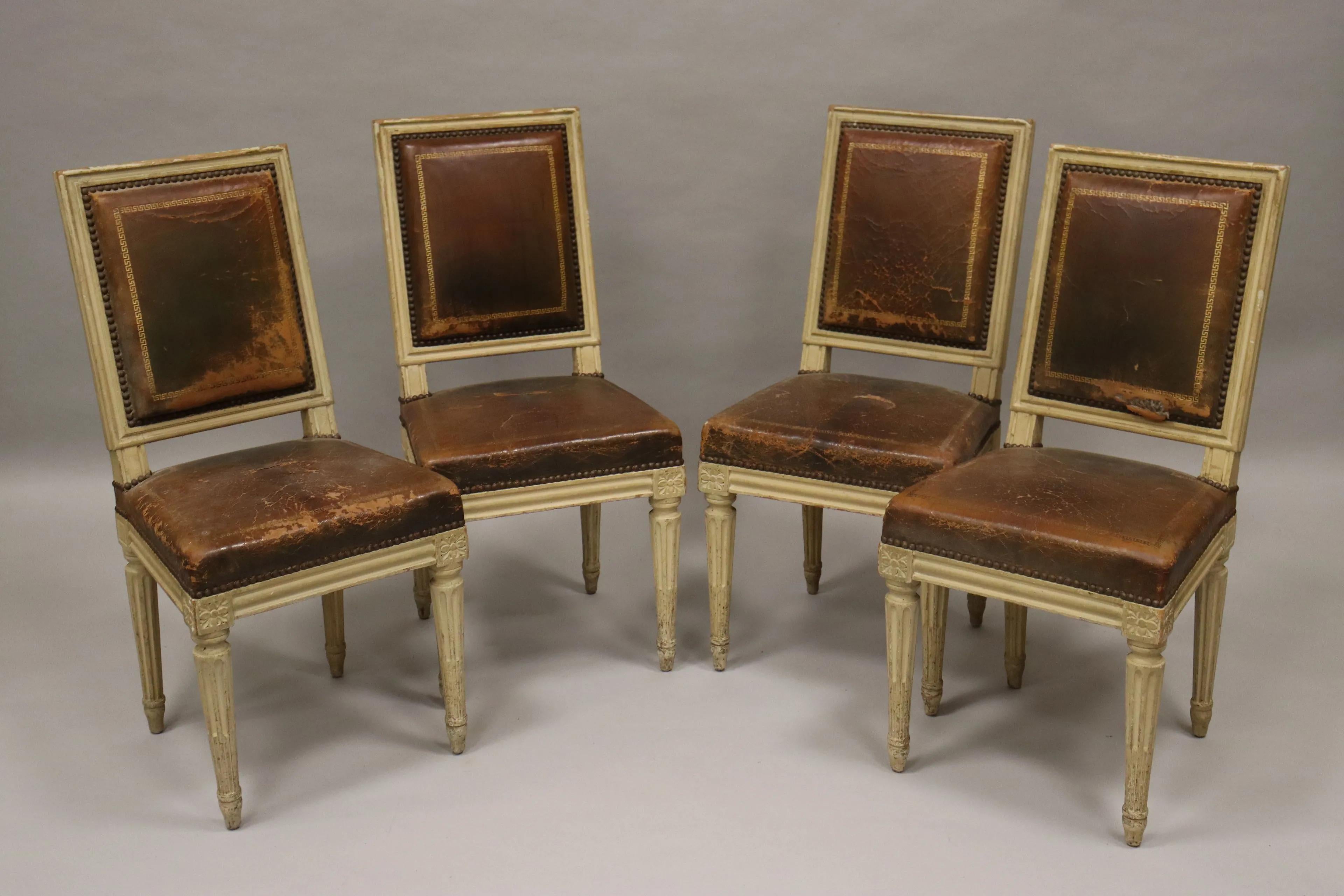 Suite von vier neoklassischen Stühlen im Louis-XVI-Stil von Armand Albert Rateau (Frühes 20. Jahrhundert) im Angebot