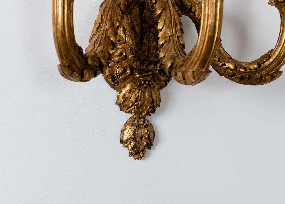 Armand Albert Rateau, Pair of Giltwood Sconces France, circa 1920 For Sale 1