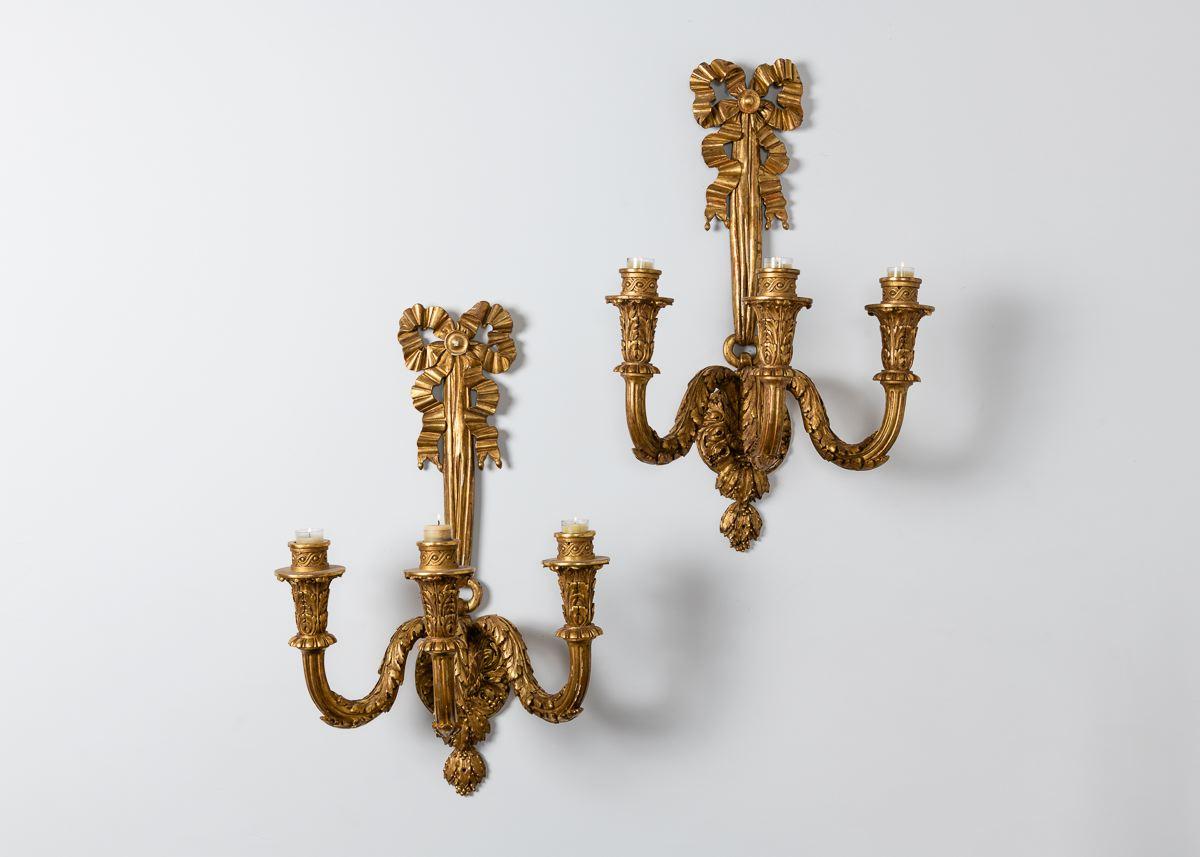 Armand Albert Rateau, Pair of Giltwood Sconces France, circa 1920 For Sale 2