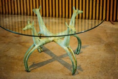 Armand-Albert Rateau Style Bronze Deer Sculptural Cocktail Table