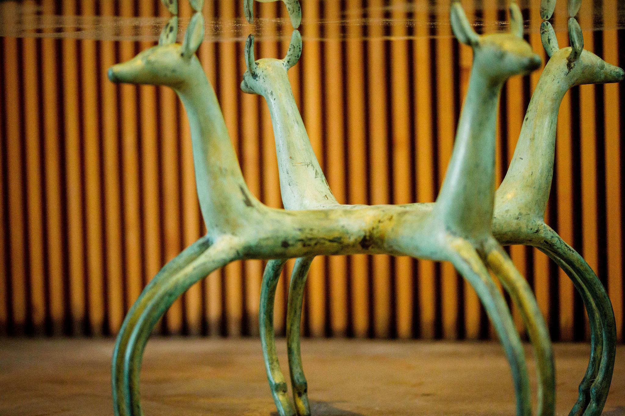 20th Century Armand-Albert Rateau Style Bronze Deer Sculptural Cocktail Table
