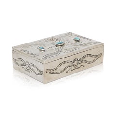Armand American Horse Turquoise Nickel Silver Jewelry Box