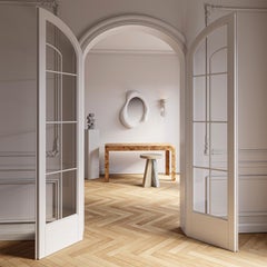 "Armand" Angular Burl Wood Desk by Christiane Lemieux