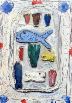 Outsider Art Mixed Media Collage Montage. 'Les Mots Exquis des Eskimos.'