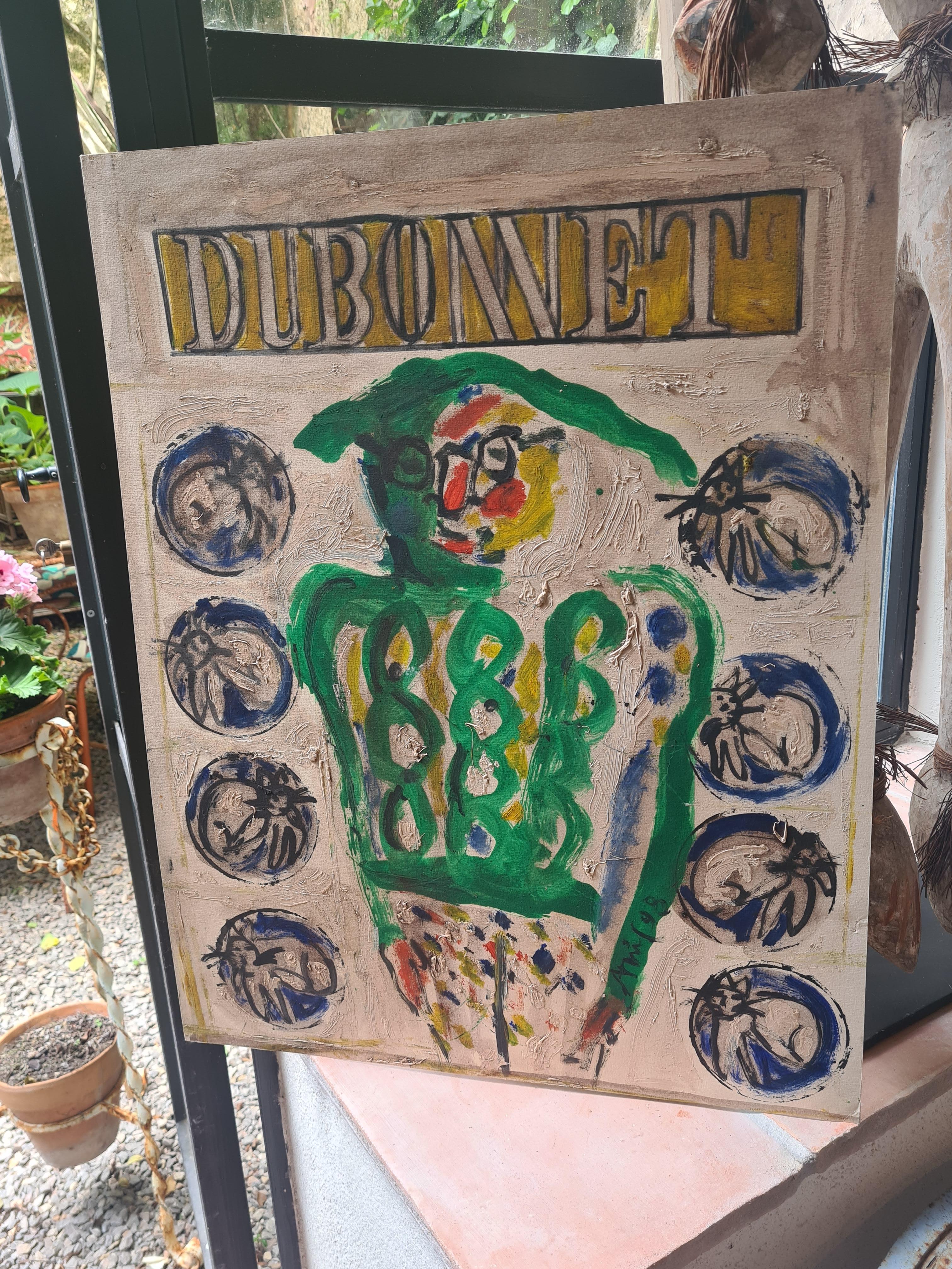 Late 20th Century Expressionist, DUBONNET, Self Portrait With Cats For Sale 6