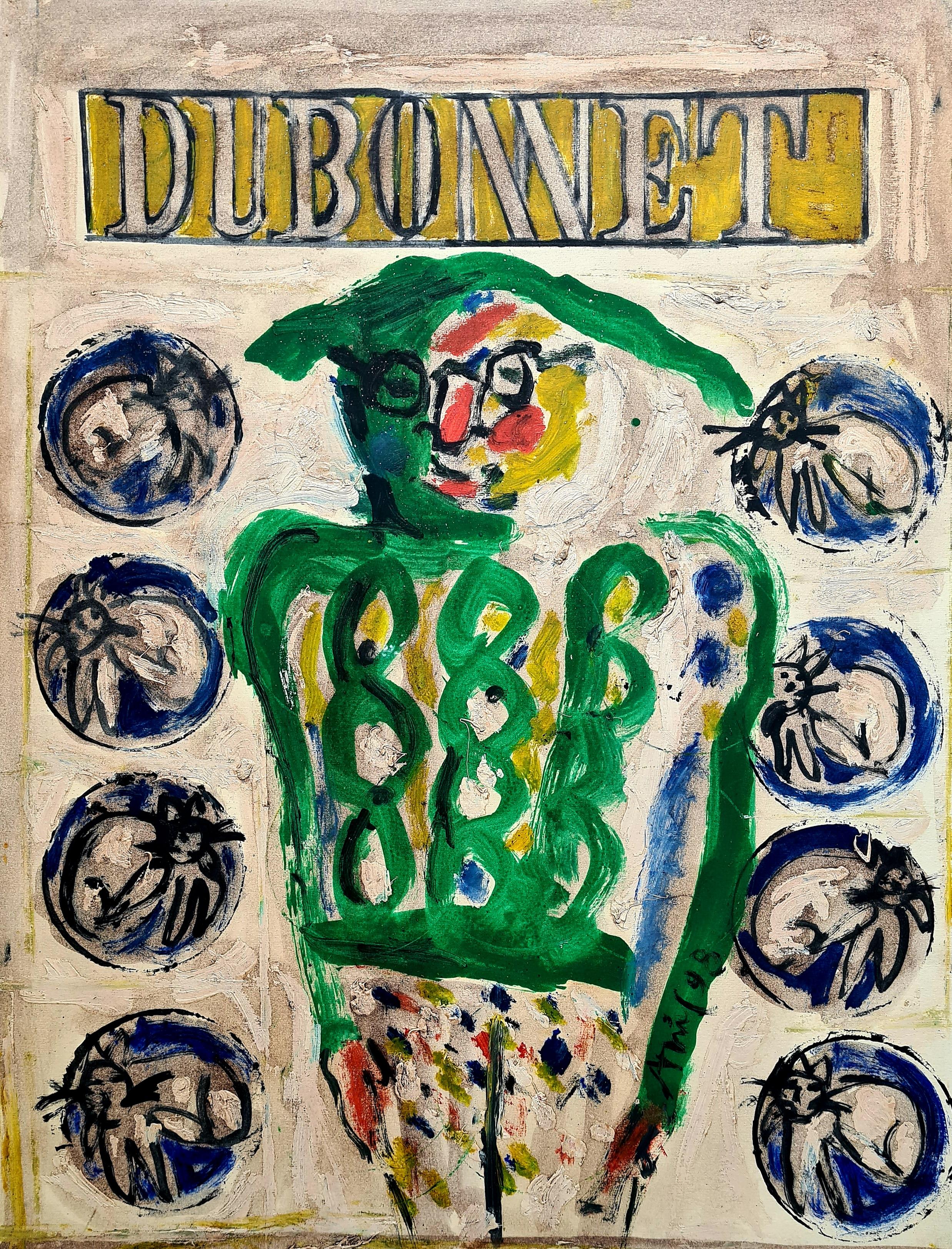 Expresionista de finales del siglo XX, DUBONNET, Autorretrato con gatos