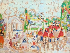 Mid Century Expressionist Work on Paper, Independence Day, Senegal