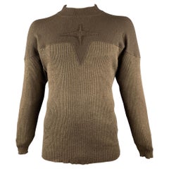 ARMAND BASI Pullover aus brauner gerippter Wollmischung in Größe S