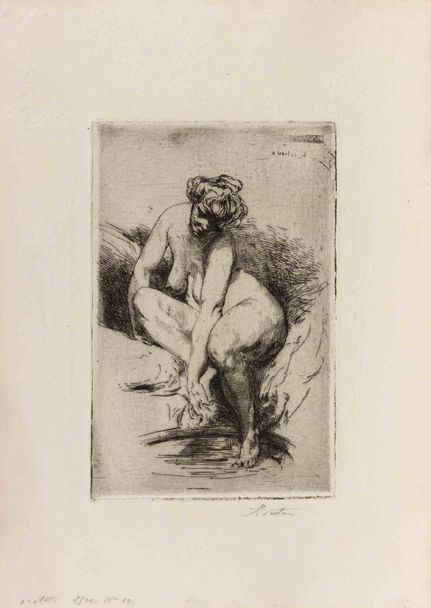 Gravure et pointe sèche sur papier, réalisée par Armand Berton (1854-1917).

Signé sur la plaque et signé à la main en bas à droite.

Non numéroté.

Très bon état.