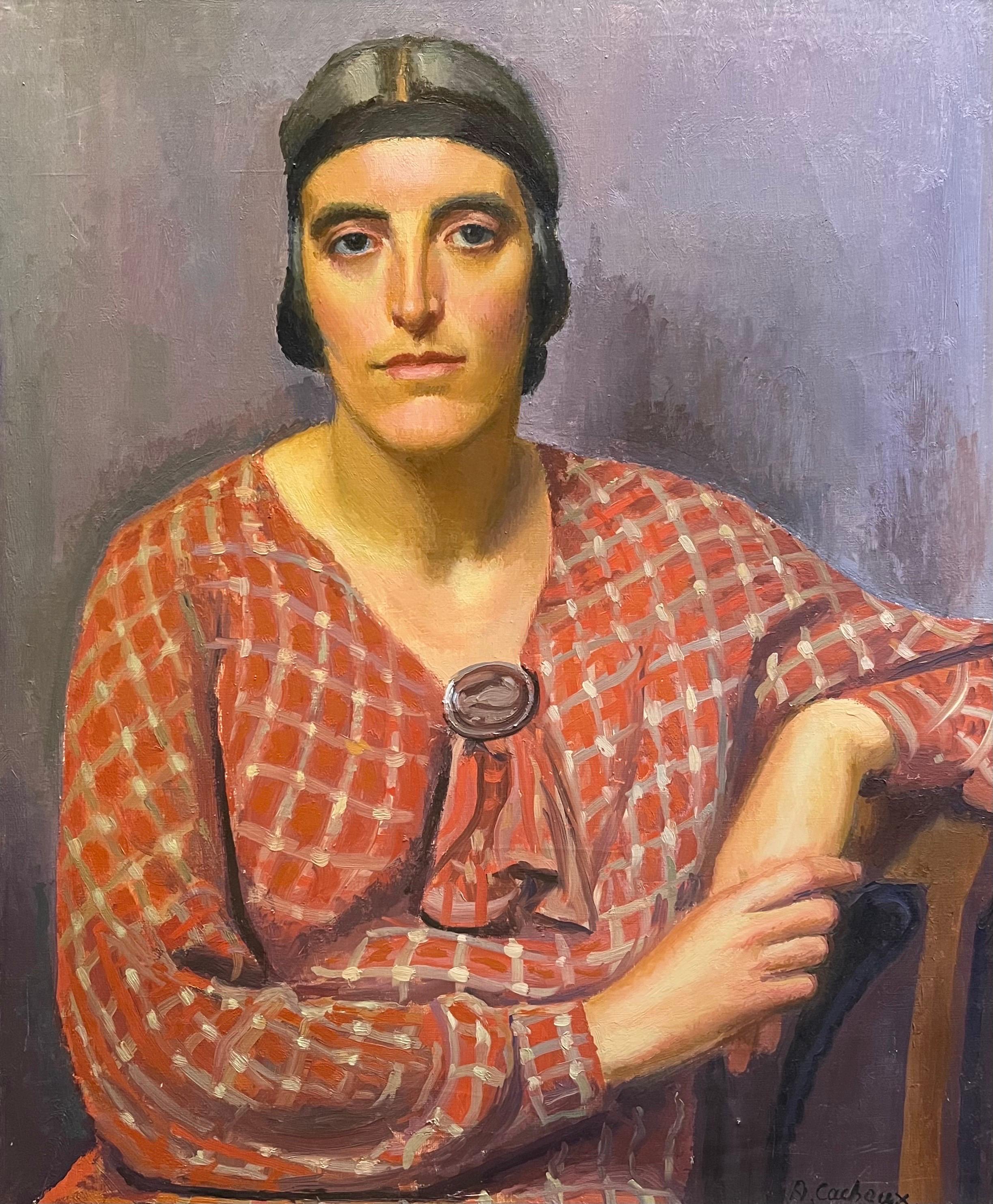 "Señorita Cacheux 3" de Armand Cacheux - Óleo sobre lienzo - 73x60 cm