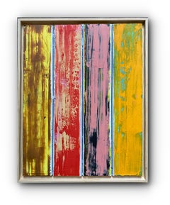 Carmen (Quadryptich Wood Panel Framed Contemporary Abstract Painting) 