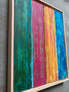 Florentine (Quadriptych Wood Panel Framed Abstract Painting)