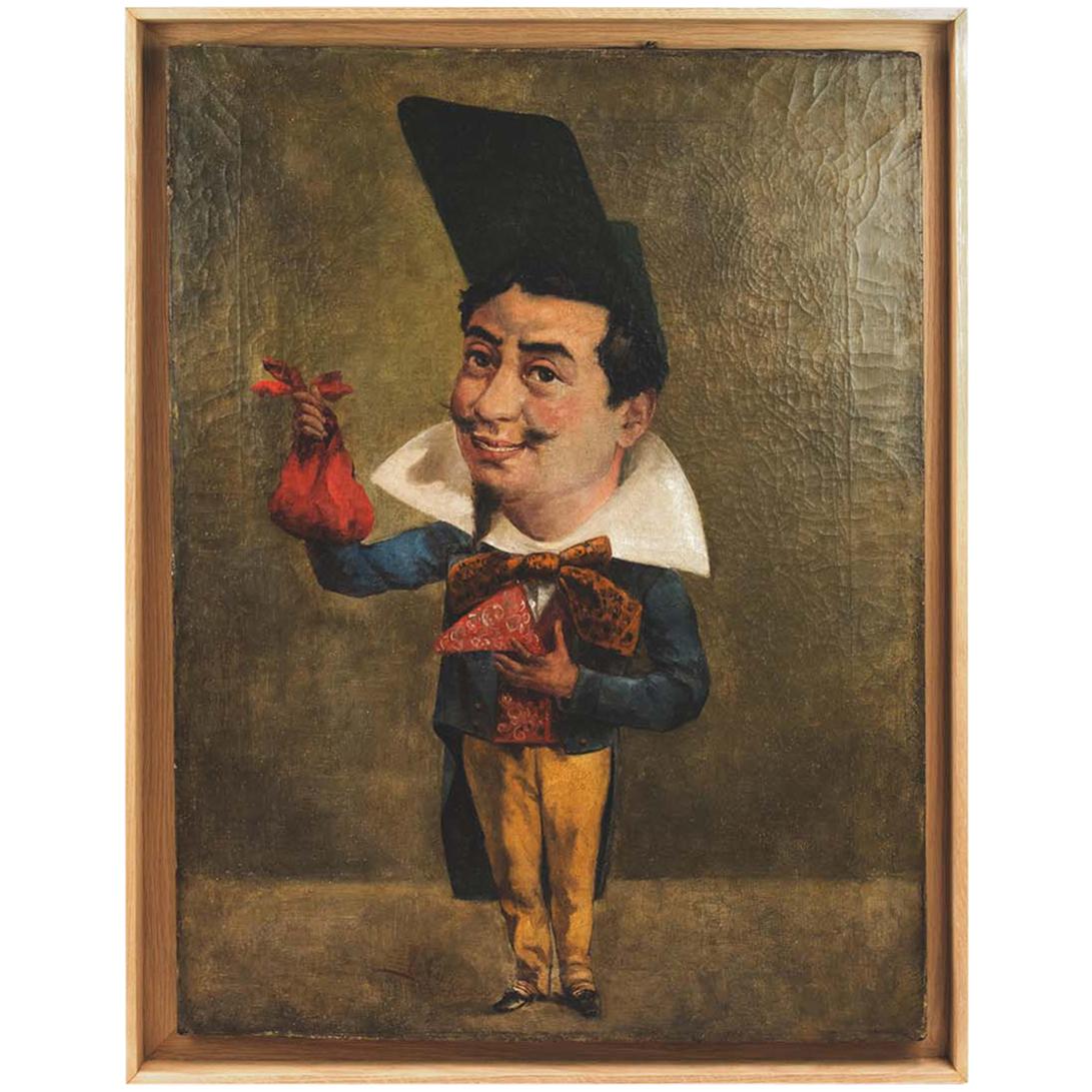 Armand Dsir Gautier, caricature, huile sur toile, fin du XIXe siècle en vente
