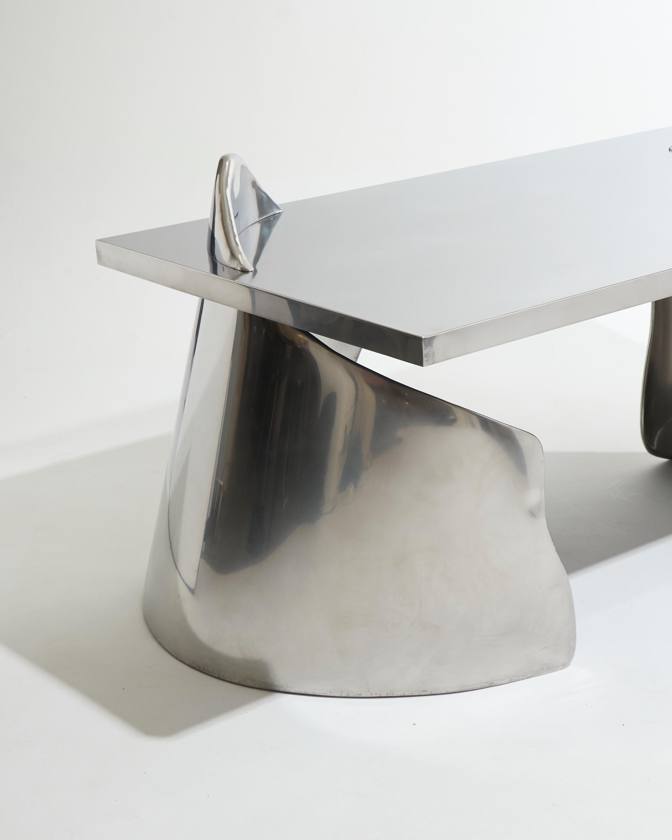 Stainless Steel Armand Desk For Sale