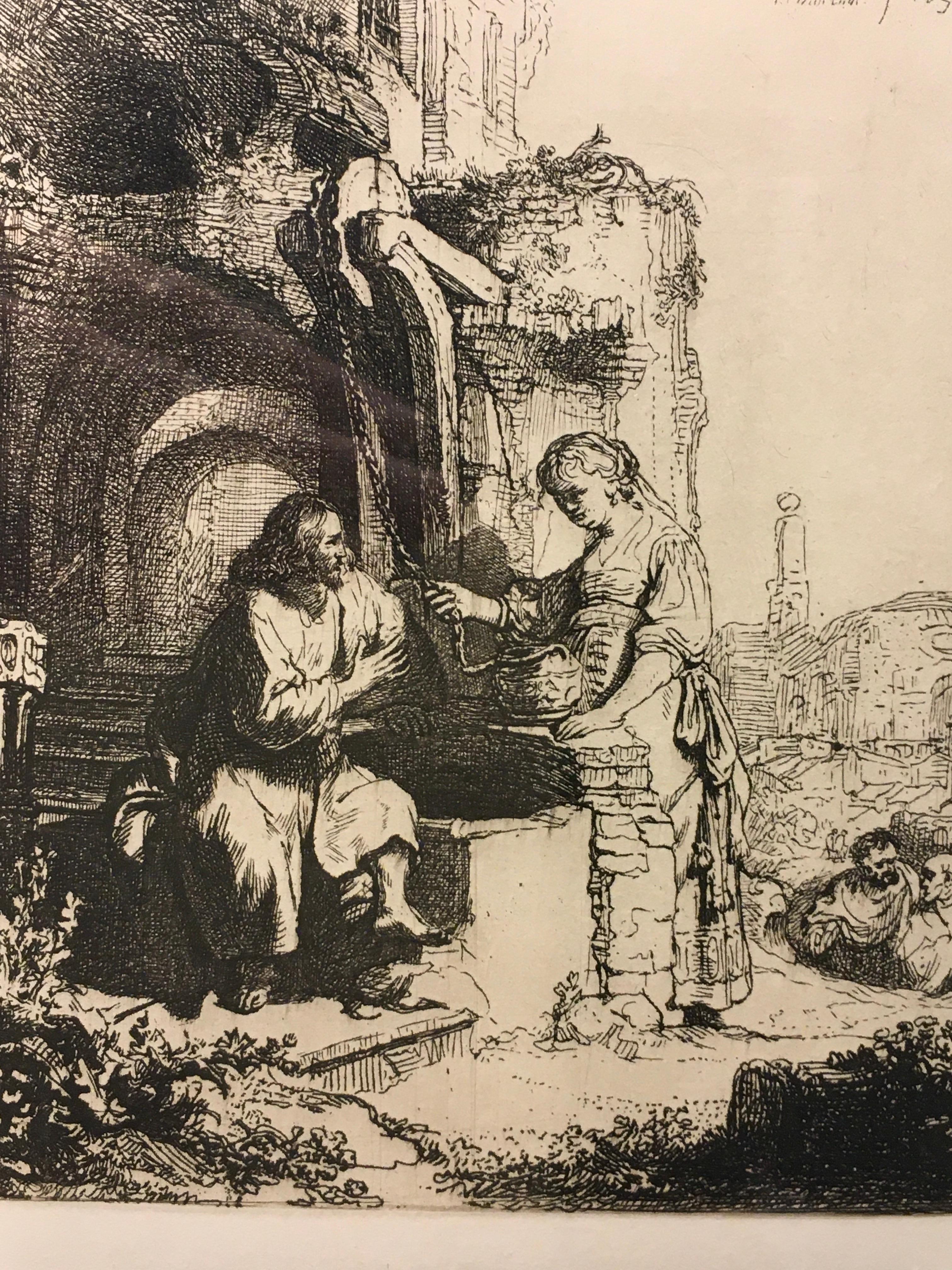 'Jesus and the Woman at the Well, ' by Amand-Durand, Engraving - Old Masters Print by Armand Durand
