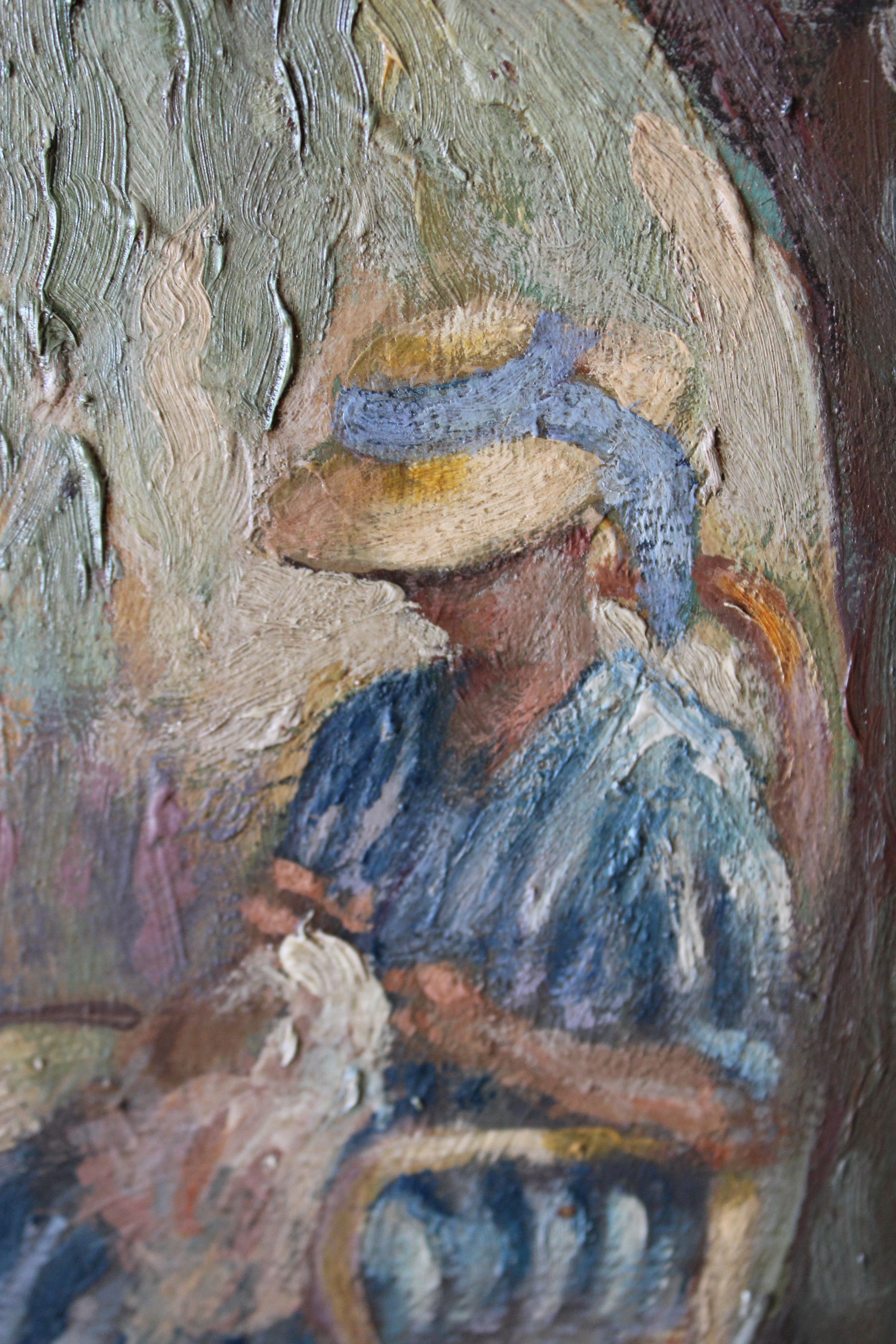 Portrait original français d'une femme dans un paysage de jardin en vente 4