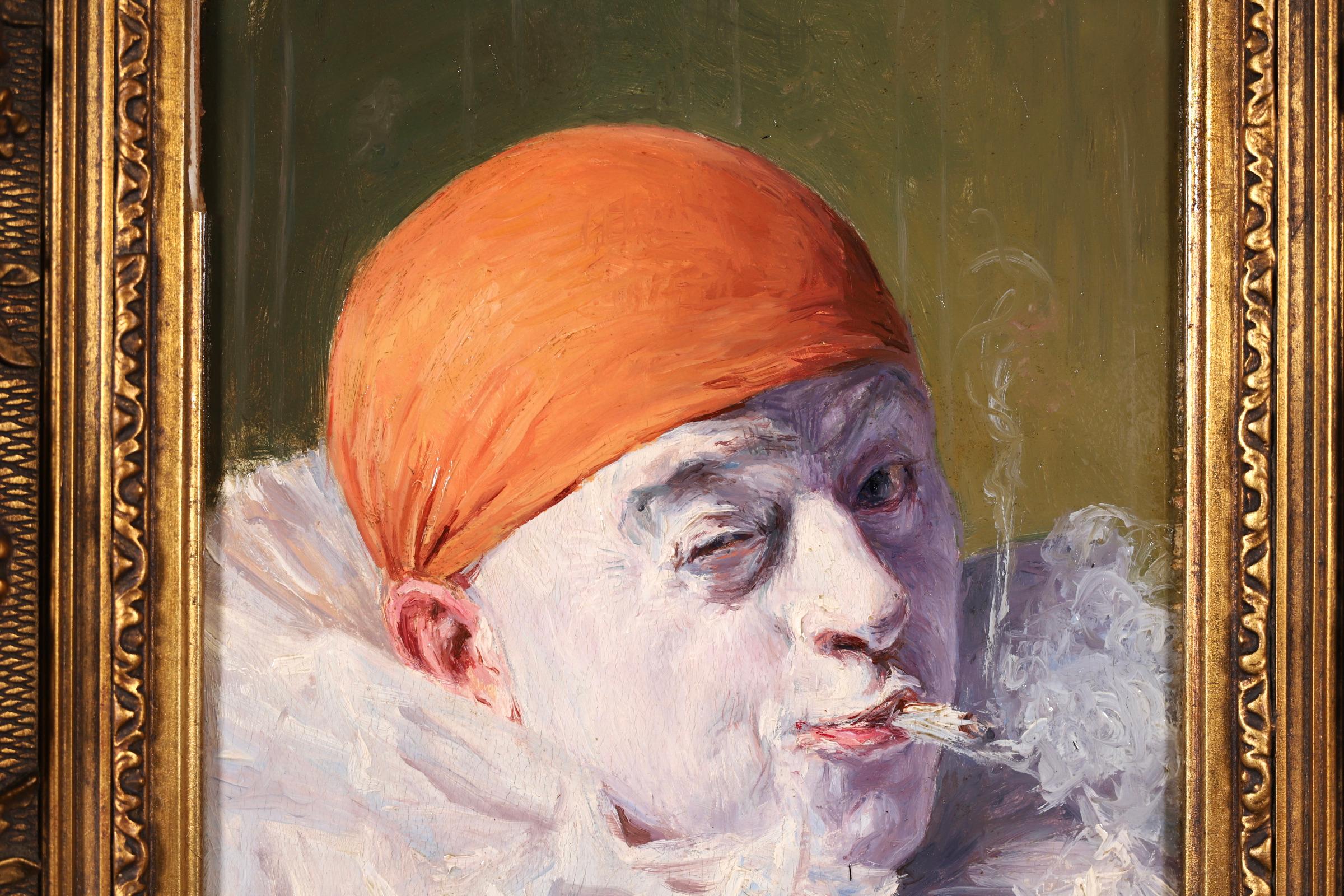 smoking clown painting