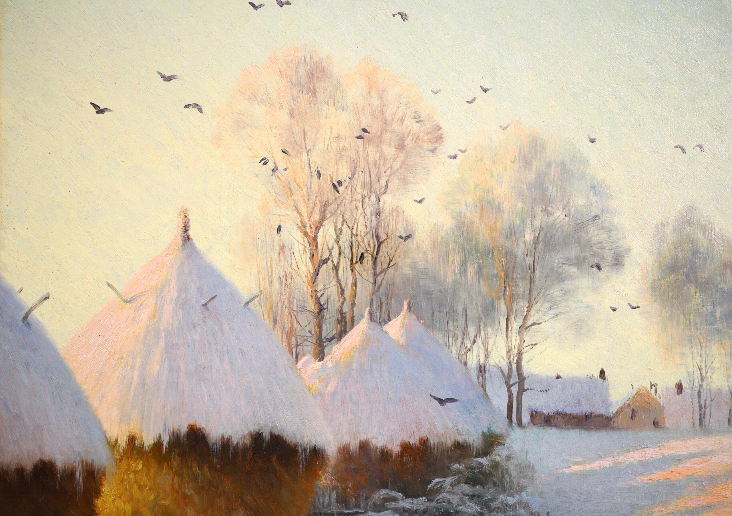Matinee d'Hiver a Evergnicourt – Impressionistische Landschaftsgemälde Öl von Armand Guery im Angebot 2