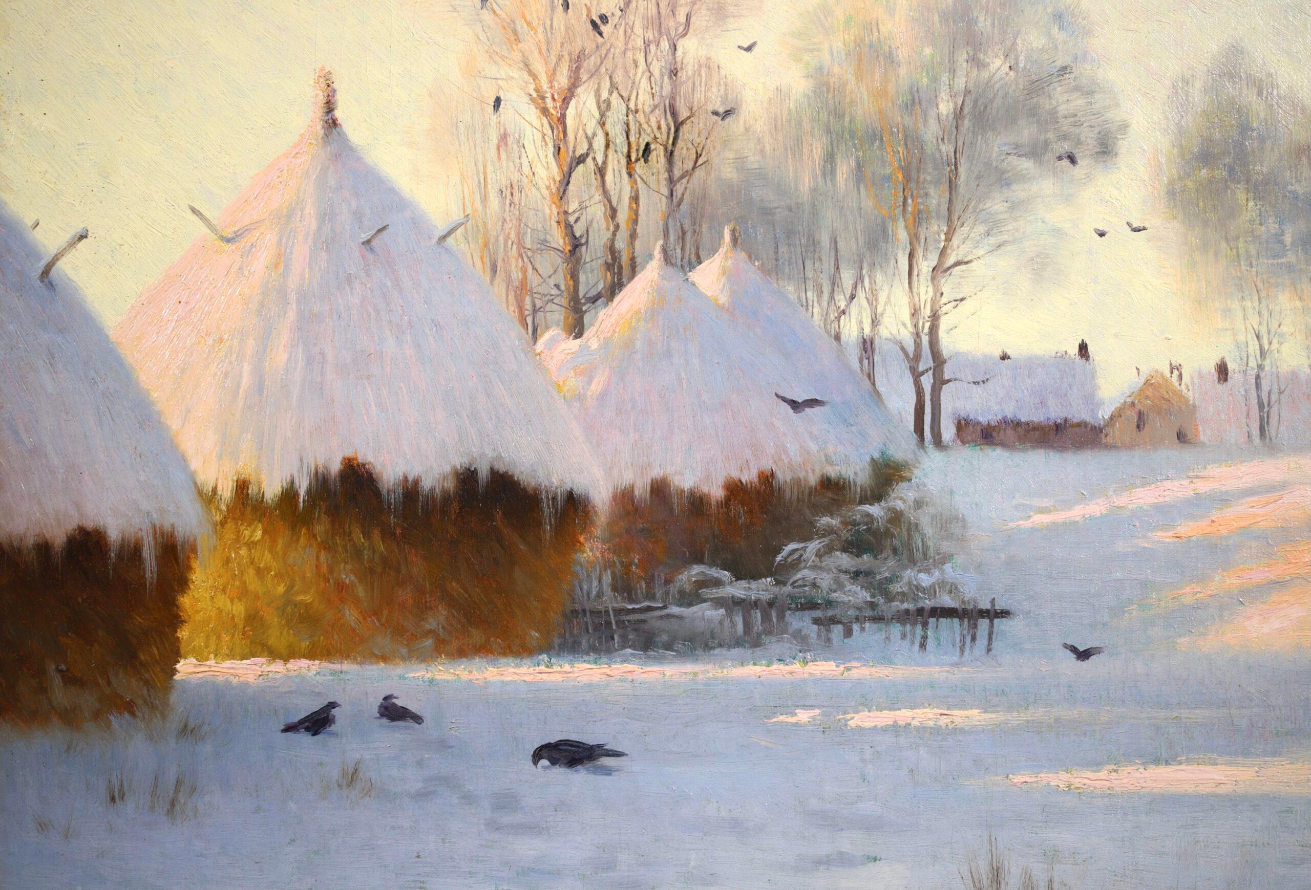 Matinee d'Hiver a Evergnicourt – Impressionistische Landschaftsgemälde Öl von Armand Guery im Angebot 3