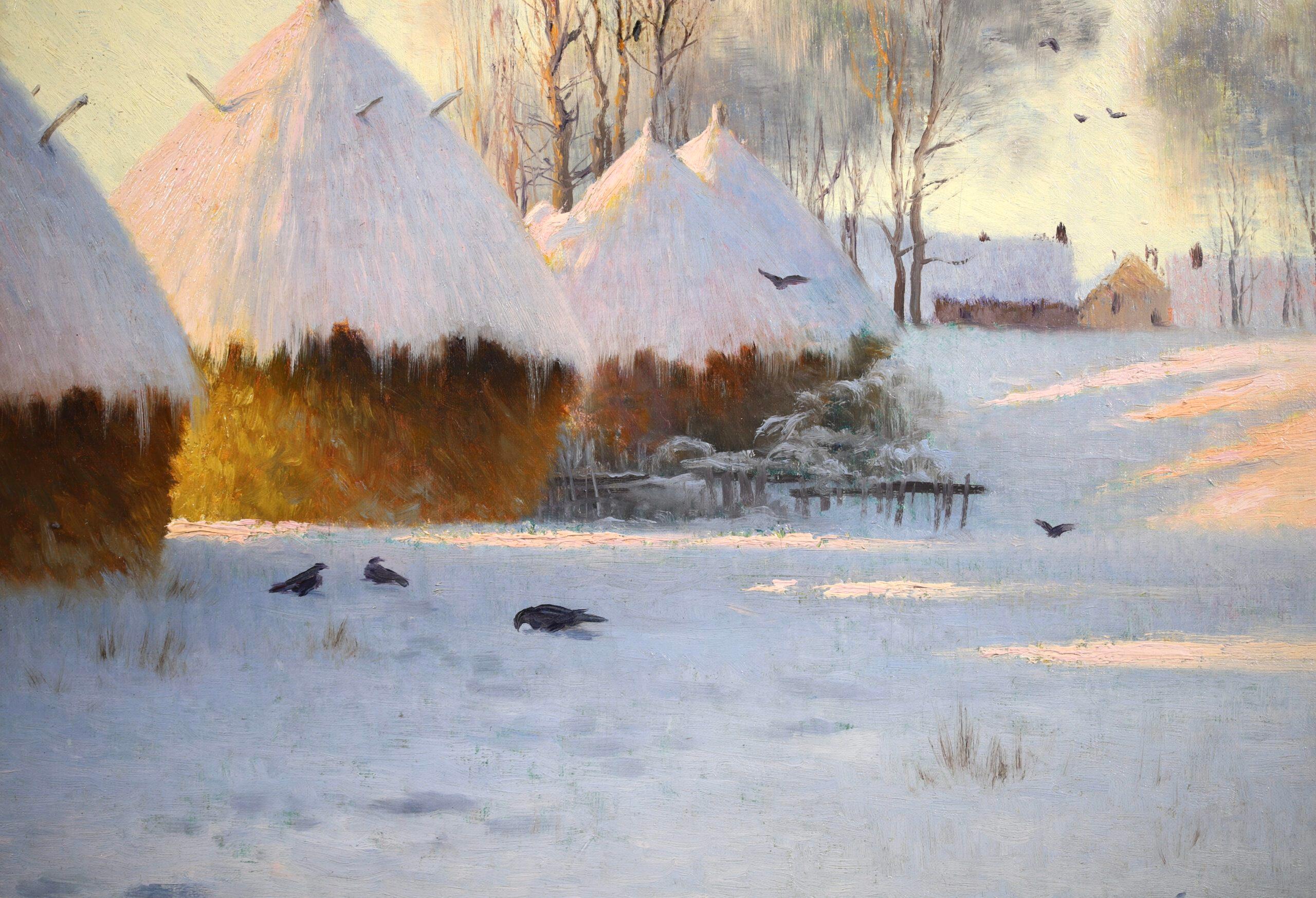 Matinee d'Hiver a Evergnicourt – Impressionistische Landschaftsgemälde Öl von Armand Guery im Angebot 4