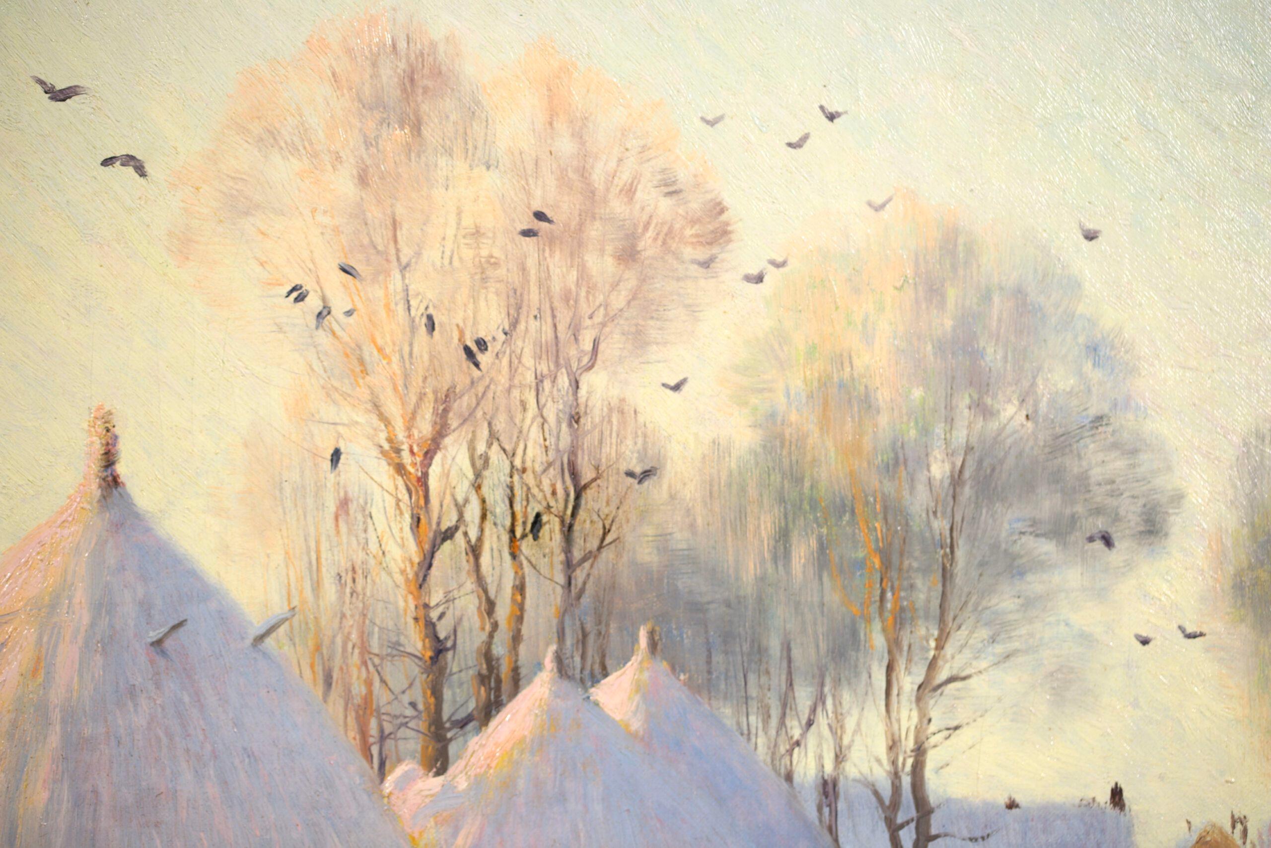 Matinee d'Hiver a Evergnicourt – Impressionistische Landschaftsgemälde Öl von Armand Guery im Angebot 6