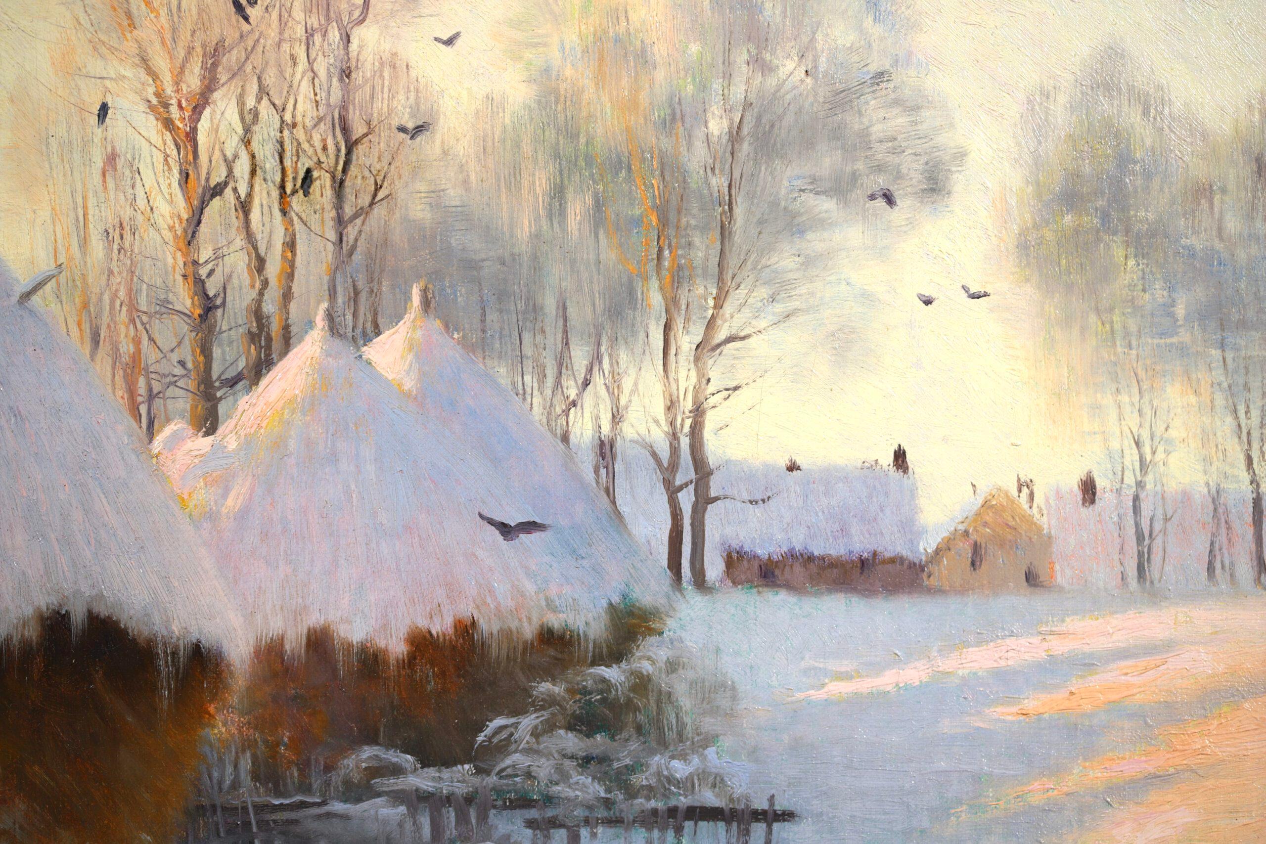 Matinee d'Hiver a Evergnicourt - Impressionist Landcape Oil by Armand Guery For Sale 6