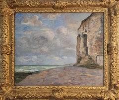 "Falaise aux environs de Dieppe" Armand Guillaumin, Normandy Impressionist Sky