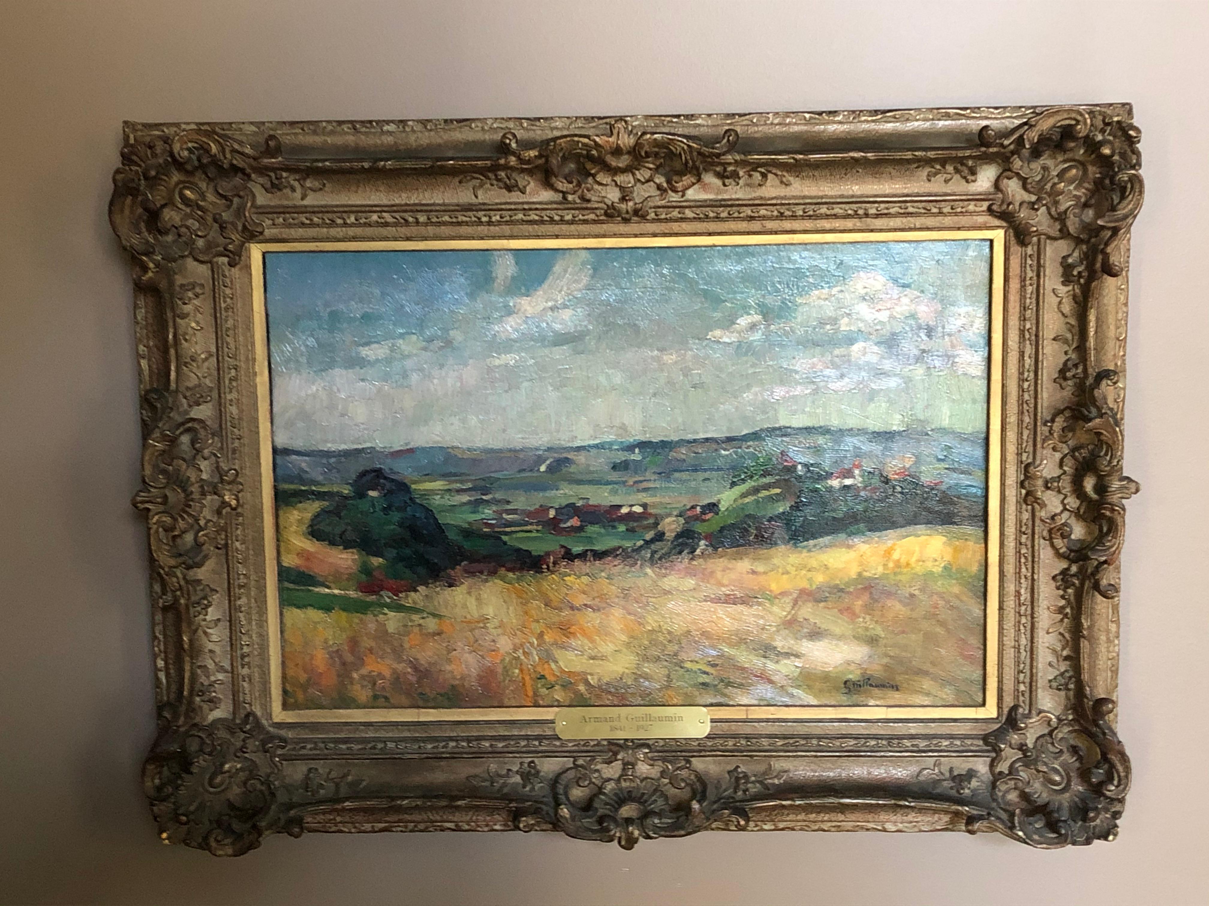 A gorgeous work by a major, original French Impressionist painter and friend of Van Gogh, professionally cleaned and beautifully framed. Guillaumin's paintings are in important museums all over the world. From Neal Auction Company description: 