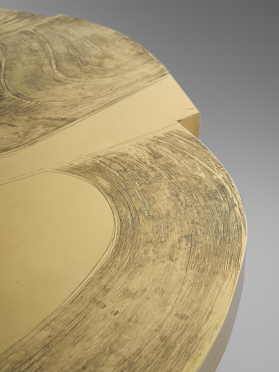 Armand Jonckers Extravagant Brass Etched Cocktail Table 4